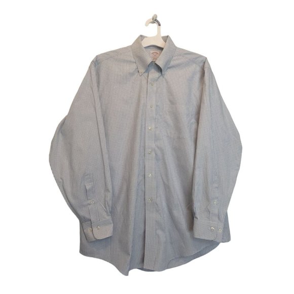Brooks Brothers Other - Brooks Brothers 346 Men Size L Long Sleeve Cotton Plaid Polo Regular Fit Blue